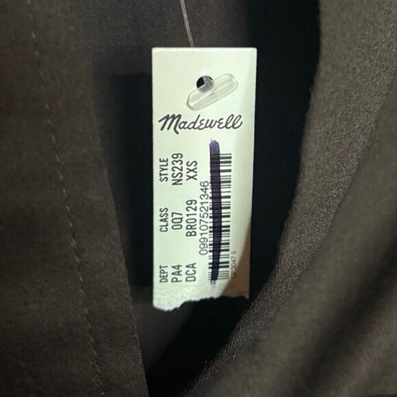 Madewell Dark Brown Cotton Sateen Shirt Dress XXS NWT Work to Weekend - Picture 8 of 9